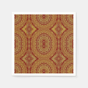 Gold Mandala On Red Serviette
