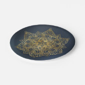 Gold Mandala Pappteller (Schrägansicht)