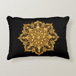 Gold Mandala Pillow Luxury Decorative Throw  Dekokissen