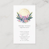 Gold Mandala Pink Crystals Psychisches Spirituelle Visitenkarte (Rückseite)