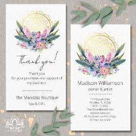 Gold Mandala Pink Crystals Wellness-Center Spiritu Visitenkarte