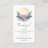 Gold Mandala Pink Crystals Wellness-Center Spiritu Visitenkarte (Vorderseite)