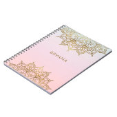 Gold Mandala Pink Peach Chic Glamour Modernes Glam Notizblock (Linke Seite)