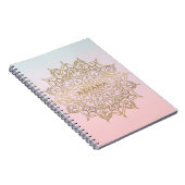 Gold Mandala Pink Peach Chic Glamour Modernes Glam Notizblock (Rechte Seite)