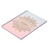 Gold Mandala Pink Peach Chic Glamour Modernes Glam Notizblock (Linke Seite)