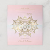 Gold Mandala Pink Peach Chic Moderne Tischsitze Platzkarte (Außenseite Aufgefaltet)