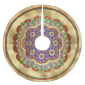 Gold Mandala Polyester Weihnachtsbaumdecke (Vorderseite)