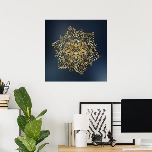 Gold Mandala Poster (Heimbüro)