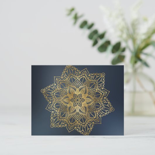 Gold Mandala Postkarte (Stehend Vorderseite)