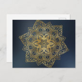 Gold Mandala Postkarte (Vorne/Hinten)