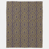 Gold Mandala Print auf Blue Fleecedecke (Vorderseite)