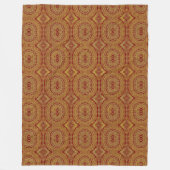 Gold Mandala Print on Red Fleecedecke (Vorderseite)