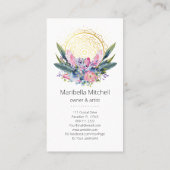 Gold Mandala Rosa Kristalle Psychischer Wellness-C Visitenkarte (Rückseite)