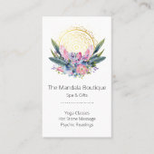Gold Mandala Rosa Kristalle Psychischer Wellness-C Visitenkarte (Vorderseite)