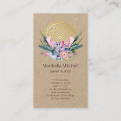 Gold Mandala Rosa Kristalle Psychischer Wellness-C Visitenkarte (Rückseite)