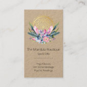 Gold Mandala Rosa Kristalle Psychischer Wellness-C Visitenkarte (Vorderseite)