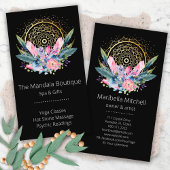 Gold Mandala Rosa Kristalle Psychischer Wellness-C Visitenkarte