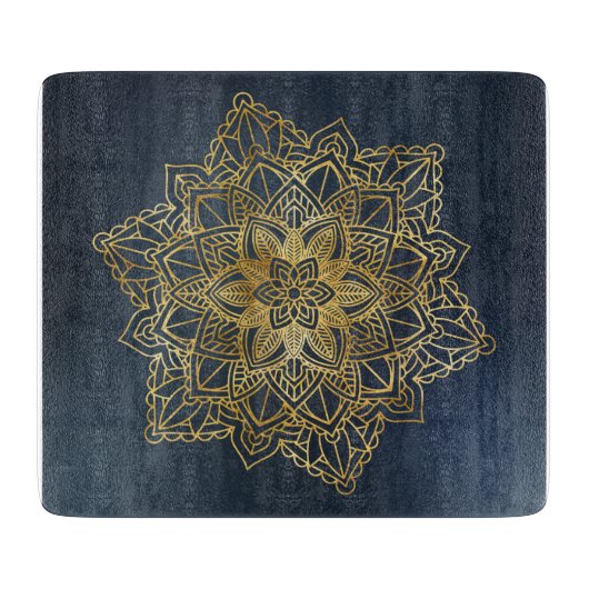 Gold Mandala Schneidebrett (Vorderseite)