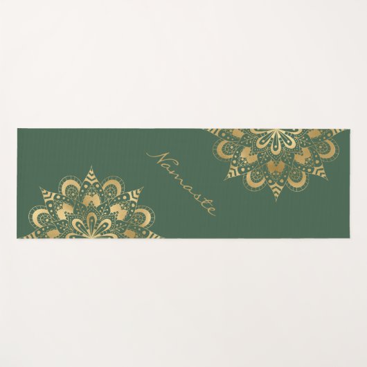 Gold Mandala Script Namaste Yogamatte (Vorderseite (Horizontal))