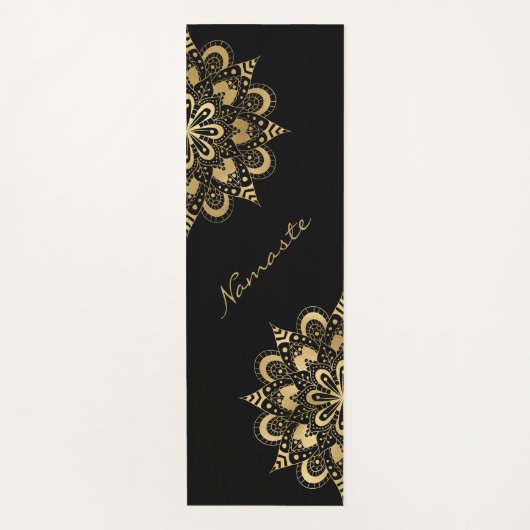 Gold Mandala Script Namaste Yogamatte (Vorderseite)