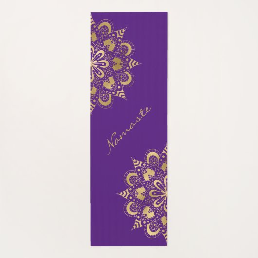 Gold Mandala Script Namaste Yogamatte (Rückseite)