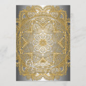 Gold Mandala Silver Gray Abschluss Ankündigung (Vorderseite)