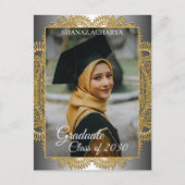 Gold Mandala Silver Gray Abschluss Ankündigung Postkarte (Vorderseite)