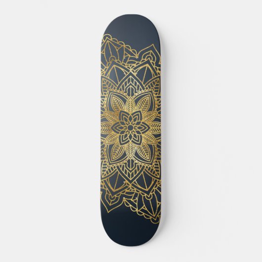 Gold Mandala Skateboard (Vorderseite)