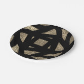 Gold Mandala Sparkles Pappteller (Schrägansicht)