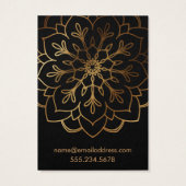 Gold Mandala und Black Earring Holder Display Card (Rückseite)