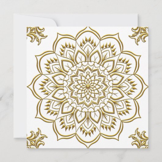 Gold Mandala und Black Wedding Einladung (Rückseite)