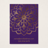 Gold-Mandala- und Lila-Ohrring-Karten (Rückseite)