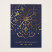 Gold Mandala und Navy Earring Holder Display Cards (Rückseite)