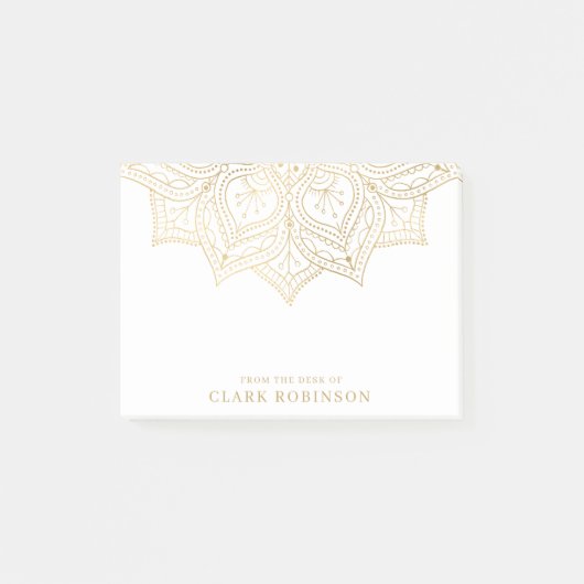 Gold Mandala vom Schreibtisch des Individuellen Na Post-it Klebezettel (Vorderseite)