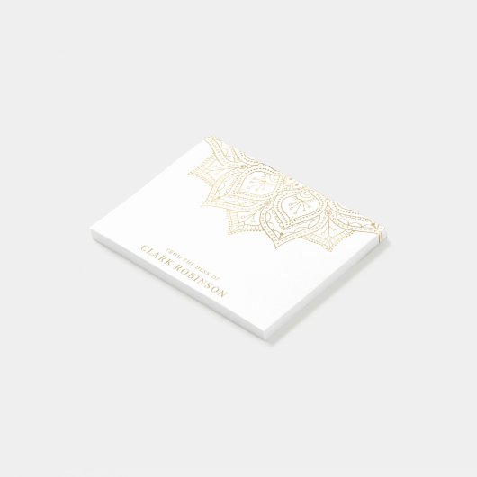 Gold Mandala vom Schreibtisch des Individuellen Na Post-it Klebezettel (angewinkelt)