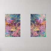 Gold Mandala Watercolor Farbennebel Bilderwand Sets (Vorderseite)