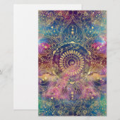 Gold Mandala Watercolor Farbennebel Briefpapier (Vorne/Hinten)