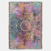 Gold Mandala Watercolor Farbennebel Decke (Vorderseite Vertikal)