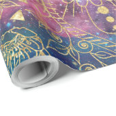 Gold Mandala Watercolor Farbennebel Geschenkpapier (Rolleneckpunkt)