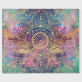 Gold Mandala Watercolor Farbennebel Geschenkpapier (Flach)