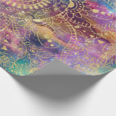 Gold Mandala Watercolor Farbennebel Geschenkpapier (Ecke)