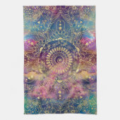 Gold Mandala Watercolor Farbennebel Geschirrtuch (Vertikal)