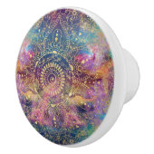 Gold Mandala Watercolor Farbennebel Keramikknauf (Rechts)