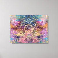 Gold Mandala Watercolor Farbennebel