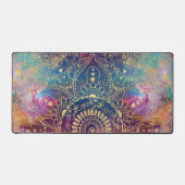 Gold Mandala Watercolor Farbennebel Schreibtischunterlage (Vorderseite)