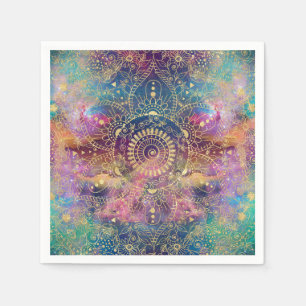Gold Mandala Watercolor Farbennebel Serviette