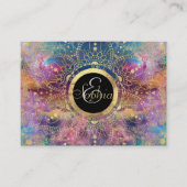 Gold Mandala Watercolor Farbennebel Visitenkarte (Vorderseite)