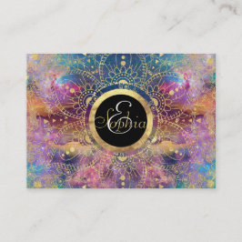 Gold Mandala Watercolor Farbennebel Visitenkarte