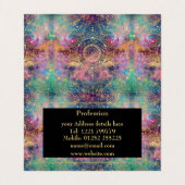 Gold Mandala Watercolor Farbennebel Visitenkarten (Innenseite Aufgefaltet)
