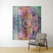 Gold Mandala Watercolor Farbennebel Wandteppich (Beispiel)